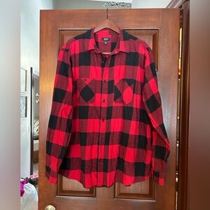 Urban Pipeline Men's Red and Black Checkered Shirt 100% cotton